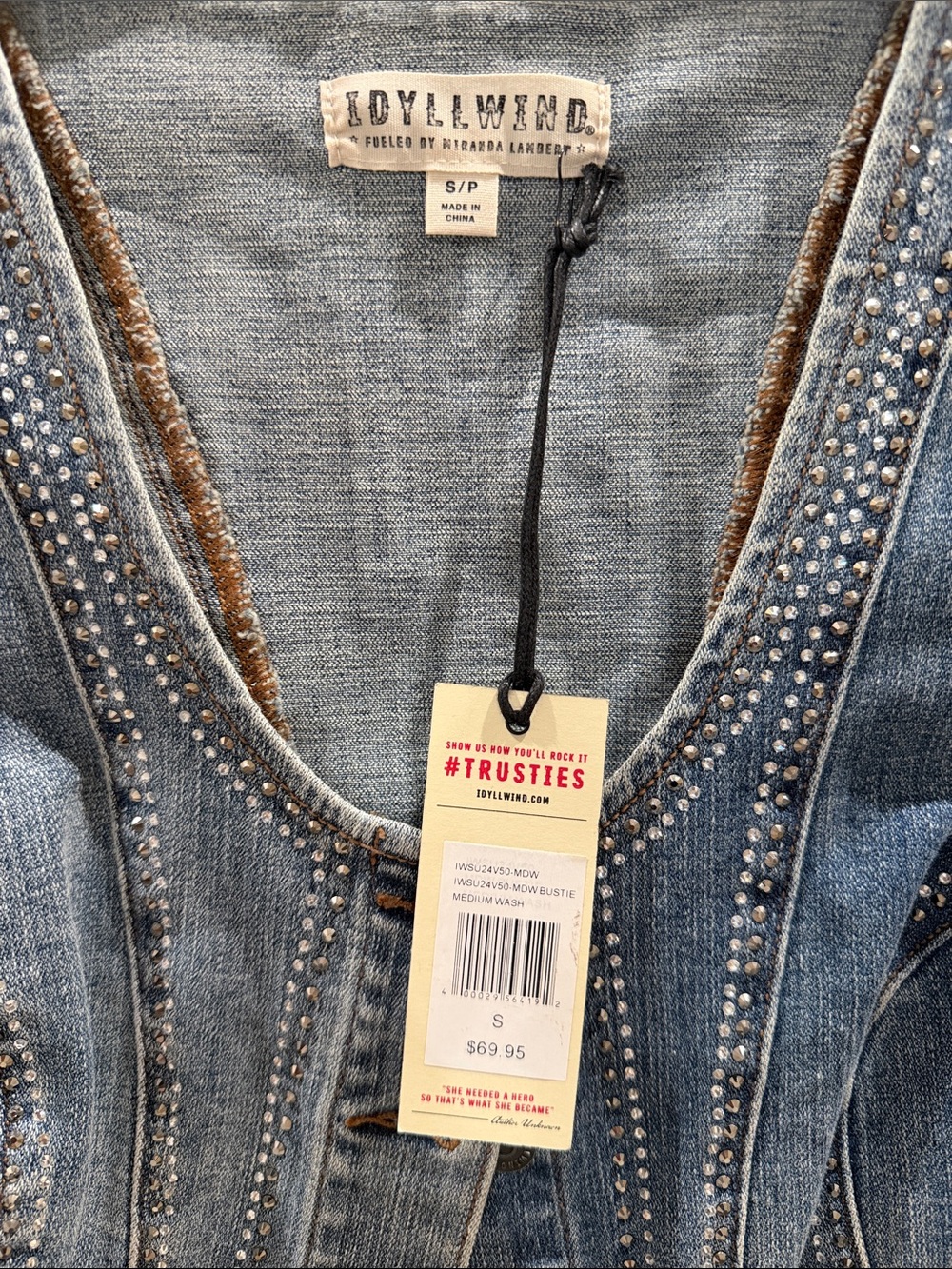 Idyllwind Blue Denim Studded Vest - Picture 3 of 4